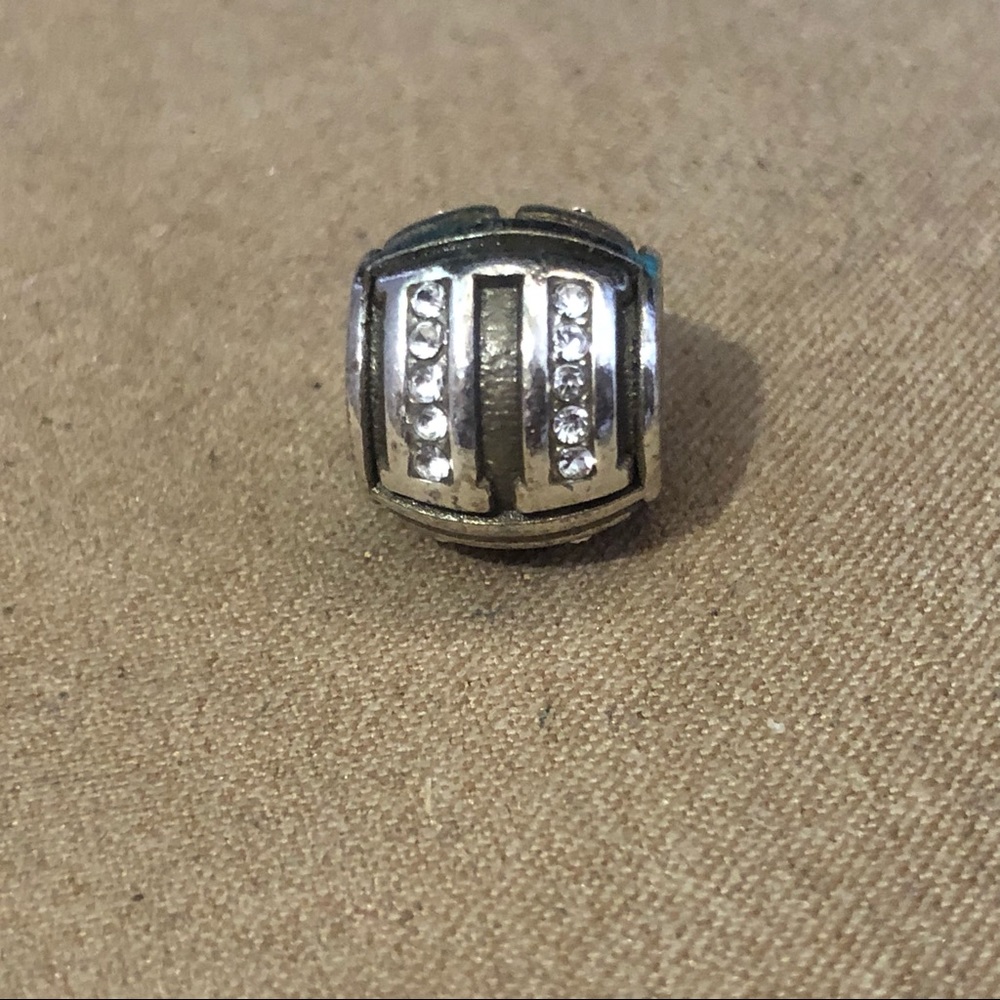 🆕 Brighton Pi Greek letter bead Silver with crystals Retired NWOT